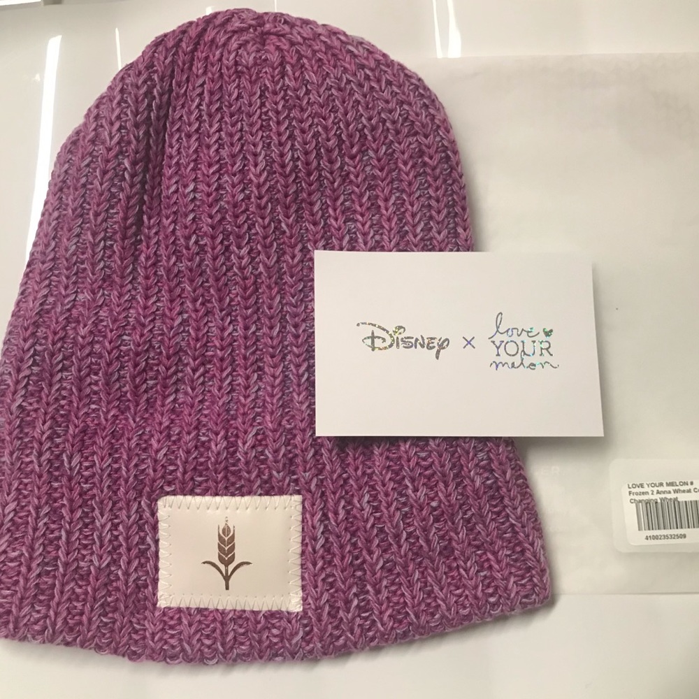 New Disney x Love Your Melon Anna Frozen 2 Color changing wheat beanie